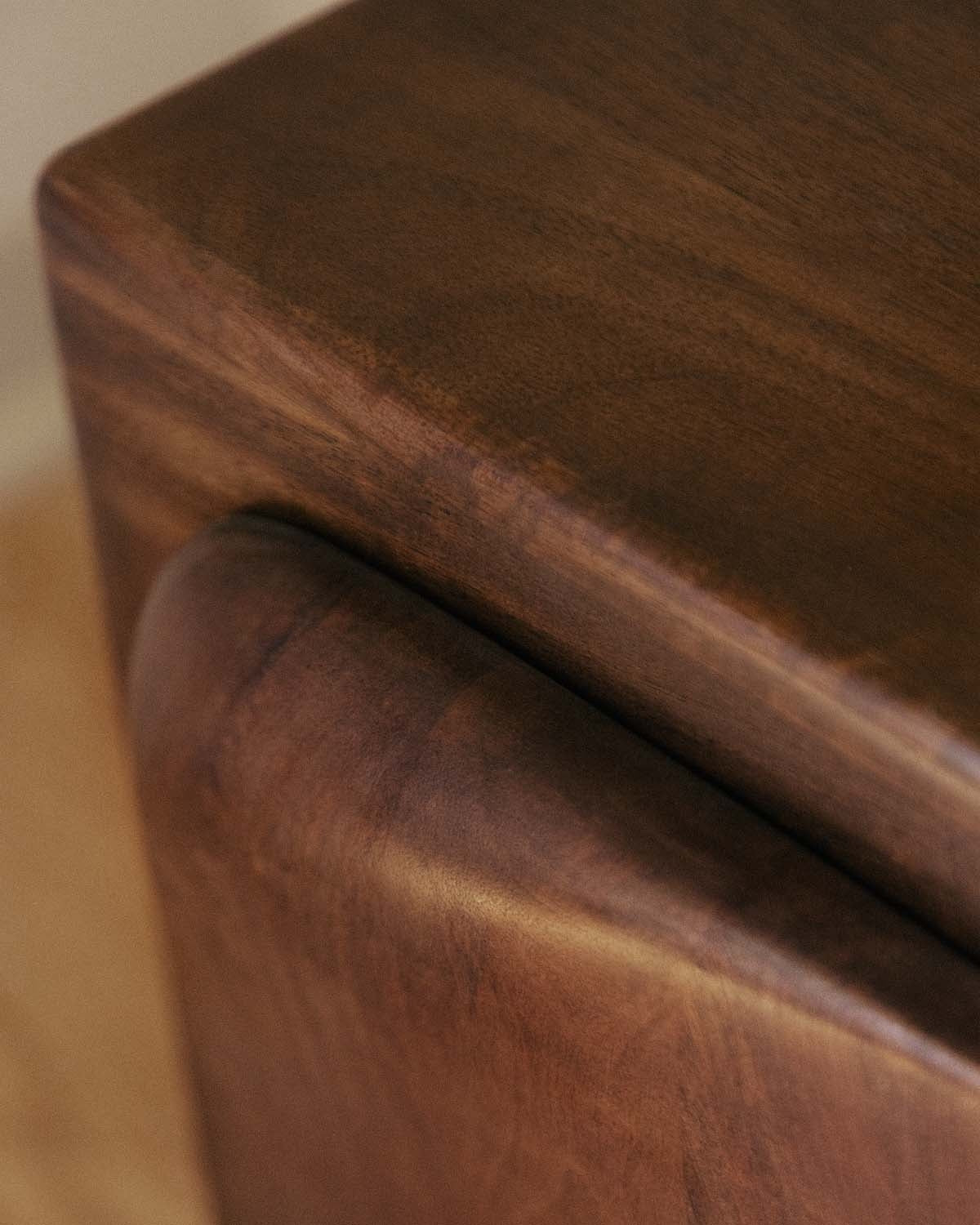 Rectangular bedside table 45x41 cm with storage in Orleans mango wood