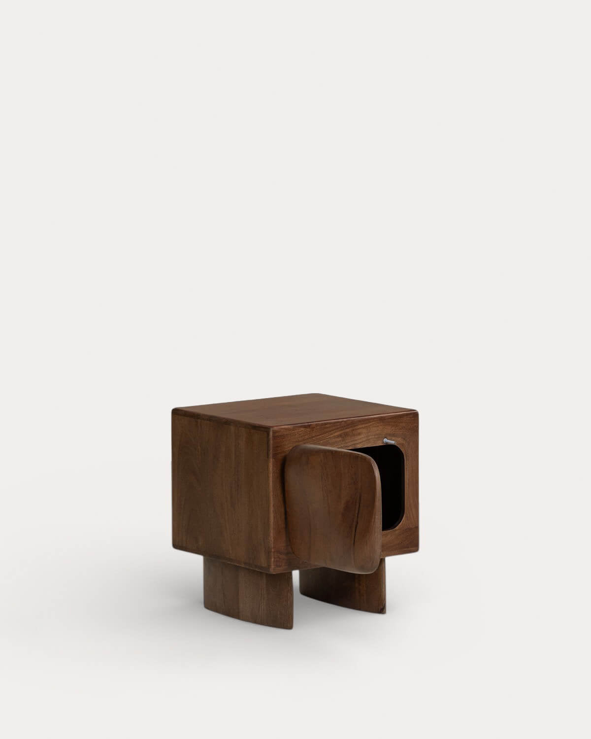 Rectangular bedside table 45x41 cm with storage in Orleans mango wood