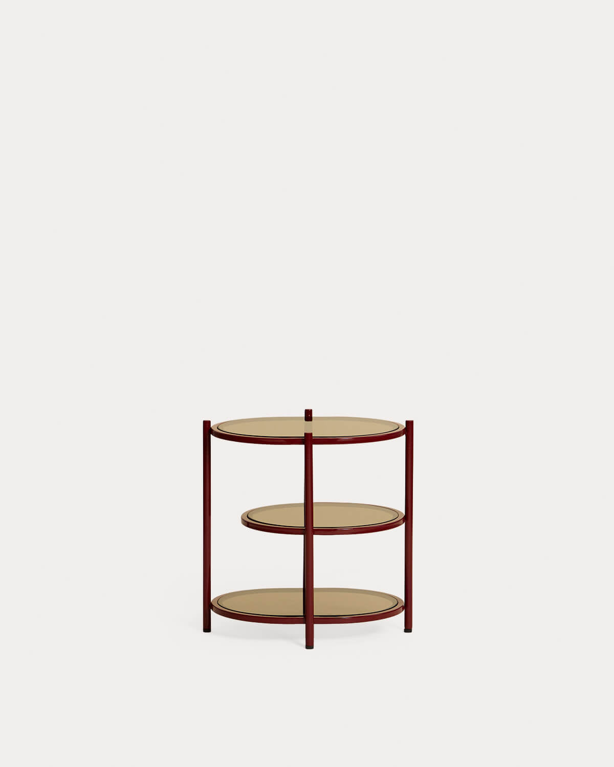 Oval bedside table 50x40 cm in metal and tempered glass by Yerry