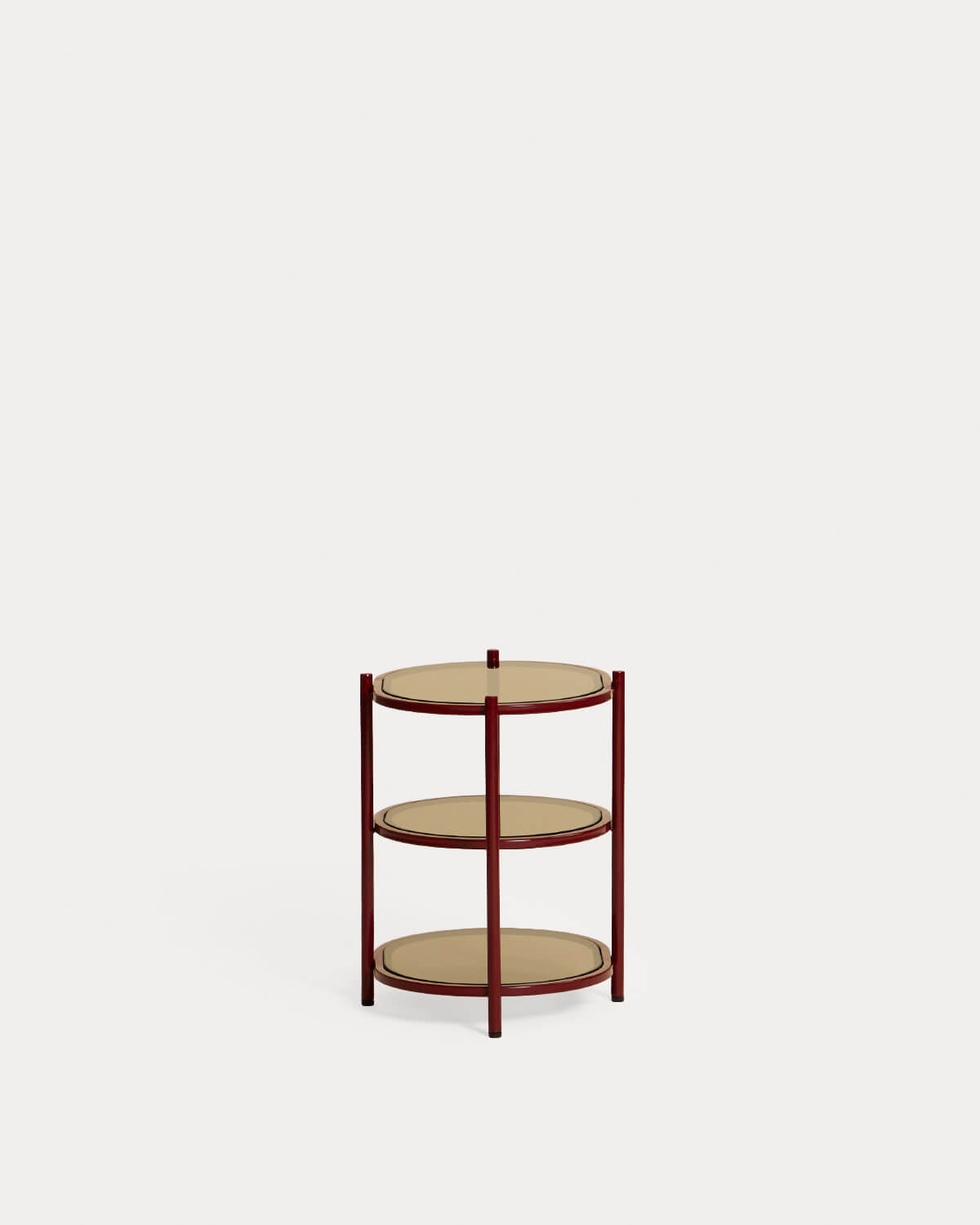 Oval bedside table 50x40 cm in metal and tempered glass by Yerry