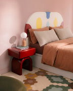 Rectangular bedside table 50x40 cm with wooden drawer Gilber