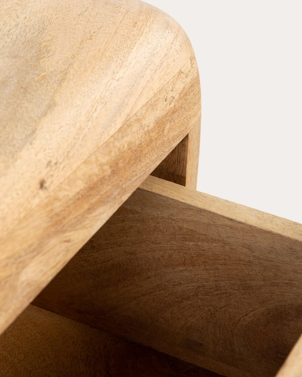 Rectangular bedside table 54.5x40 cm with 2 drawers in Reichel mango wood
