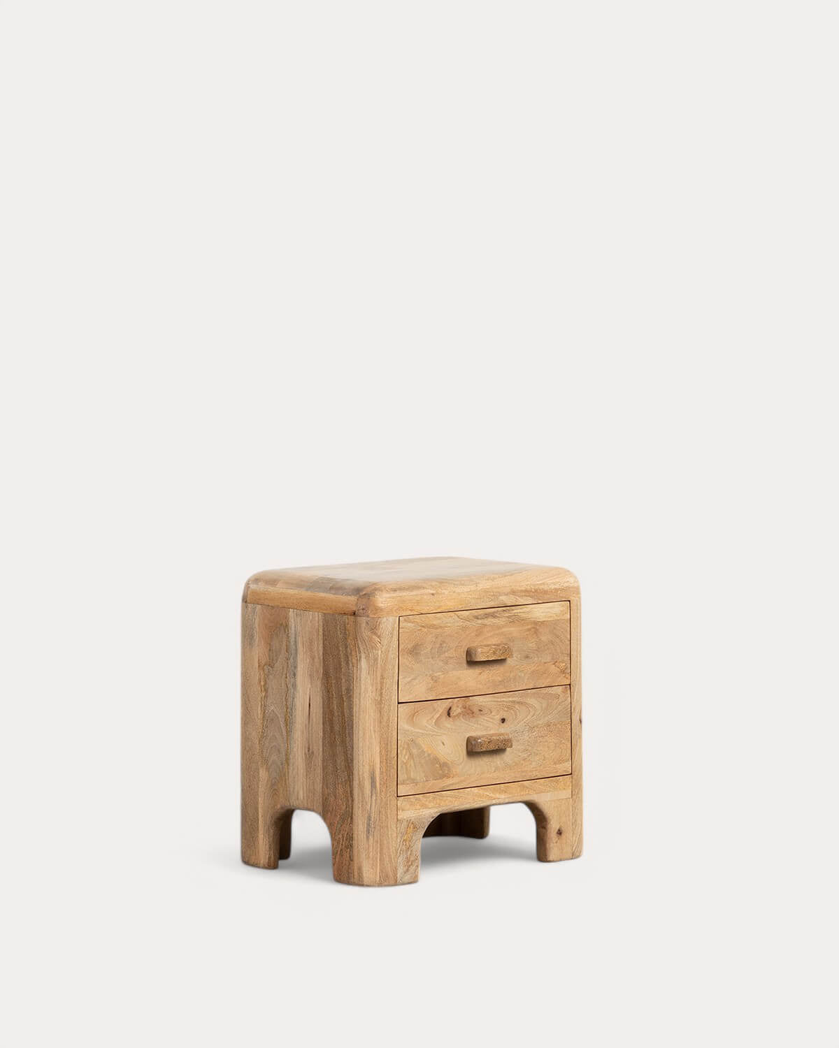 Rectangular bedside table 54.5x40 cm with 2 drawers in Reichel mango wood