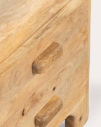 Rectangular bedside table 54.5x40 cm with 2 drawers in Reichel mango wood