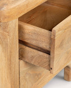 Rectangular bedside table 54.5x40 cm with 2 drawers in Reichel mango wood