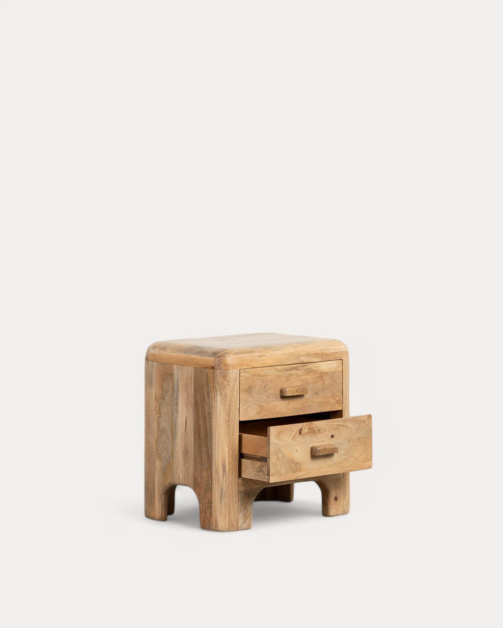 Rectangular bedside table 54.5x40 cm with 2 drawers in Reichel mango wood