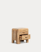 Rectangular bedside table 54.5x40 cm with 2 drawers in Reichel mango wood