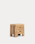 Rectangular bedside table 54.5x40 cm with 2 drawers in Reichel mango wood