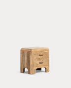 Rectangular bedside table 54.5x40 cm with 2 drawers in Reichel mango wood