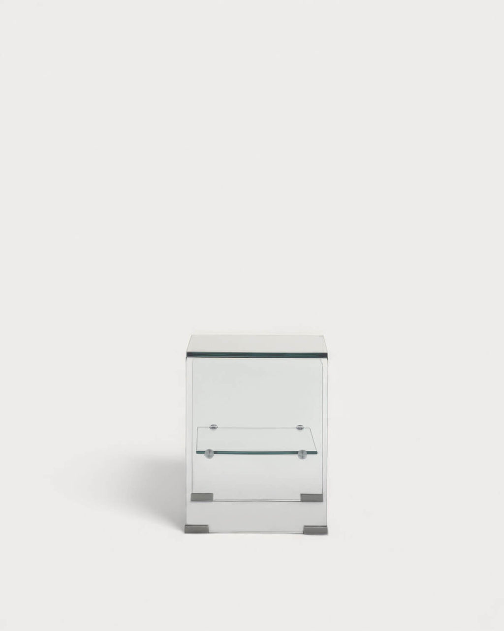 Rectangular bedside table 47x36 cm in tempered glass Endil