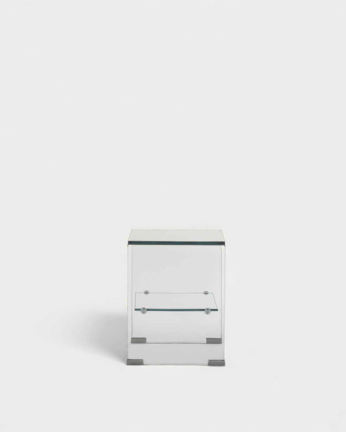 Rectangular bedside table 47x36 cm in tempered glass Endil