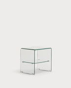 Rectangular bedside table 47x36 cm in tempered glass Endil