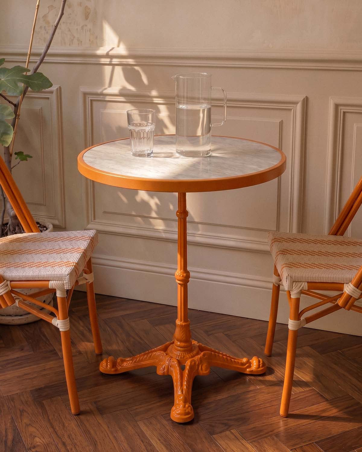 Round dining room bistro table Ø60 cm in metal Yona