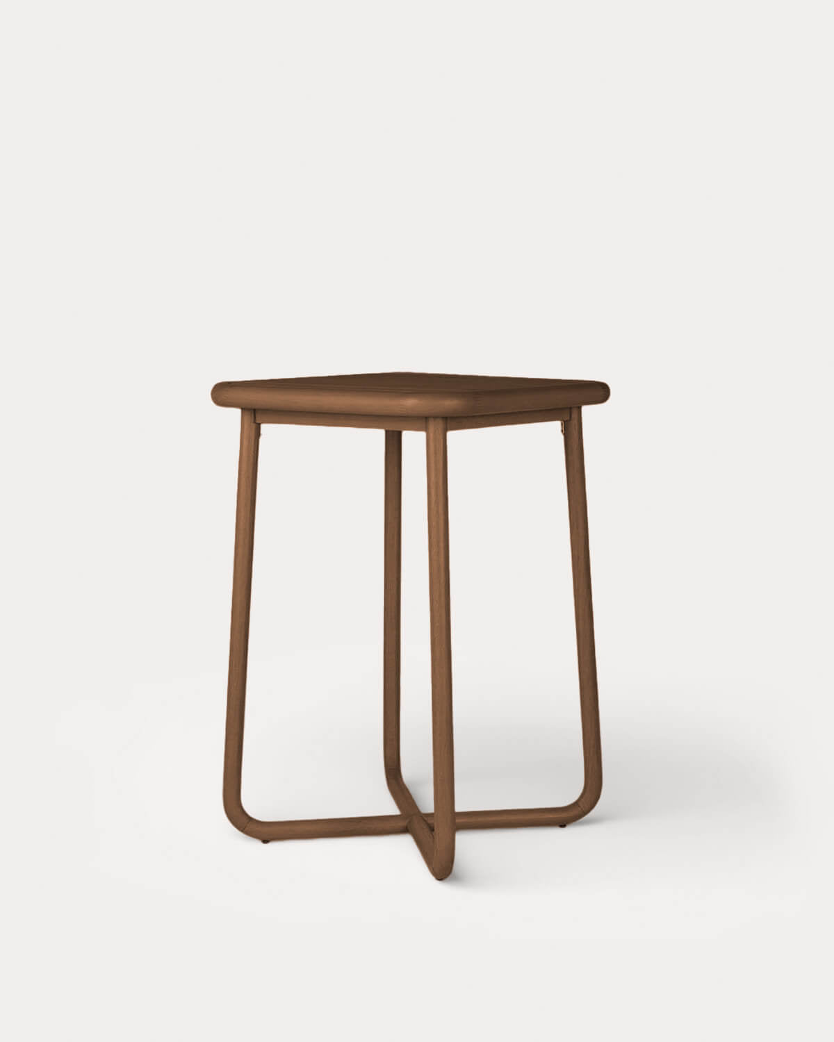 Square high table 70x70 cm in eucalyptus wood Elnes