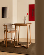 Square high table 70x70 cm in eucalyptus wood Elnes