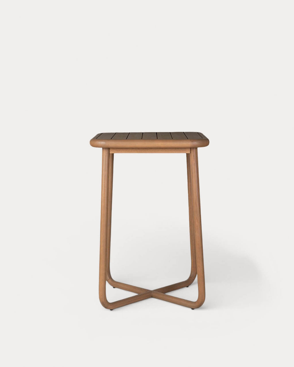 Square high table 70x70 cm in eucalyptus wood Elnes