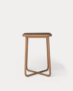 Square high table 70x70 cm in eucalyptus wood Elnes