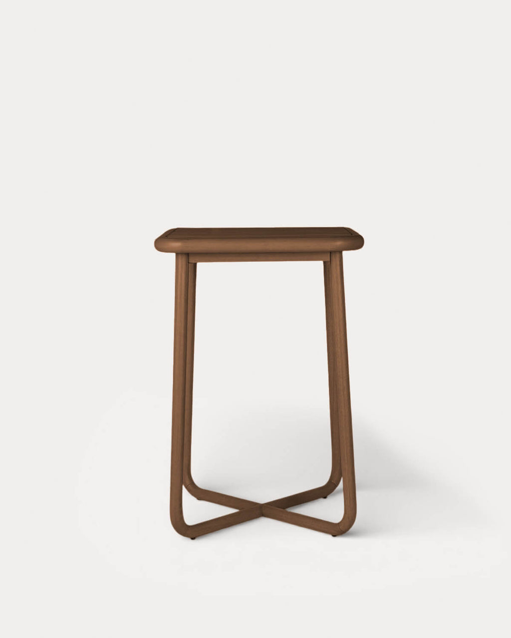 Square high table 70x70 cm in eucalyptus wood Elnes