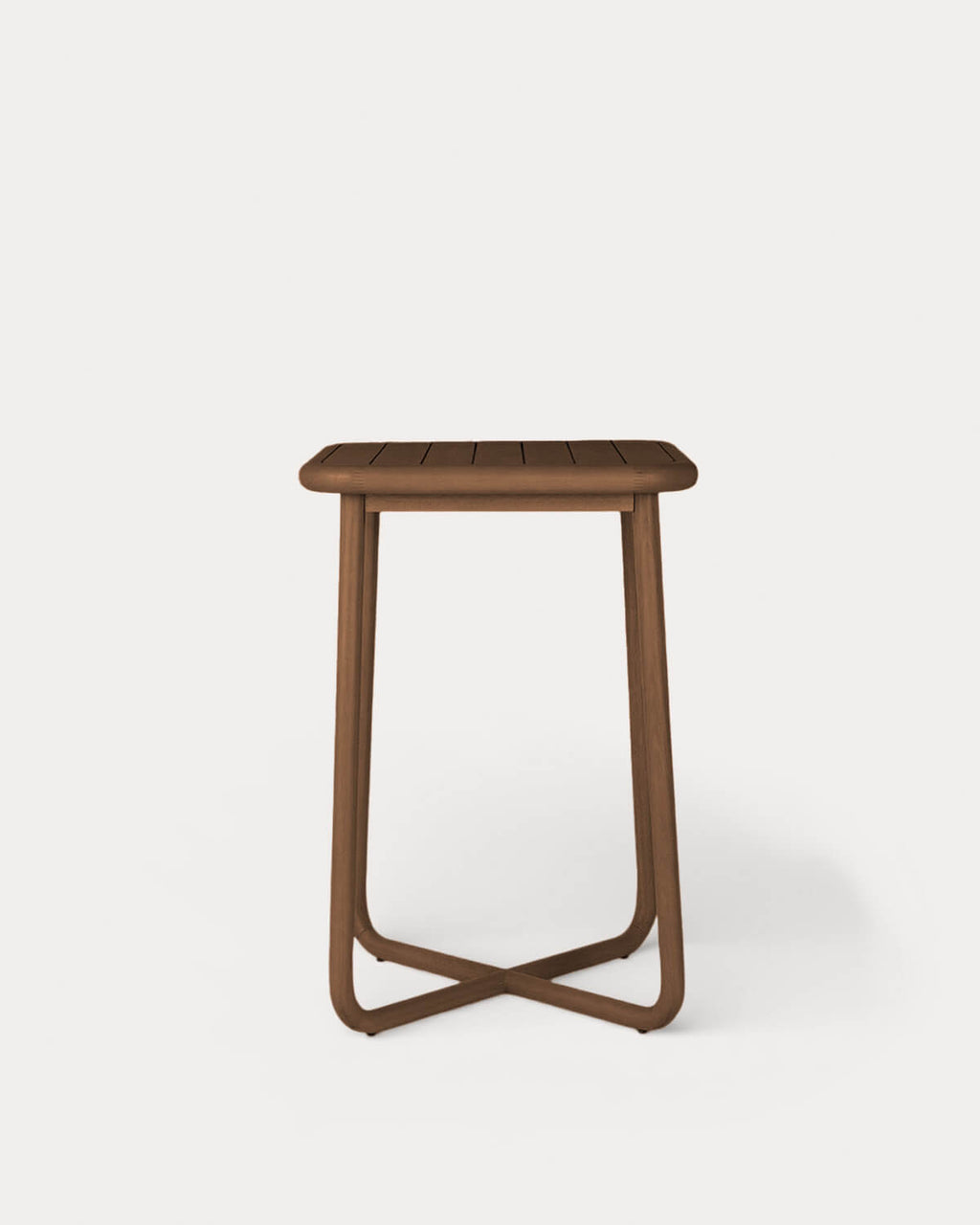 Square high table 70x70 cm in eucalyptus wood Elnes