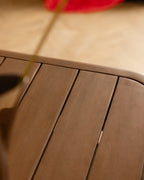 Square high table 70x70 cm in eucalyptus wood Elnes