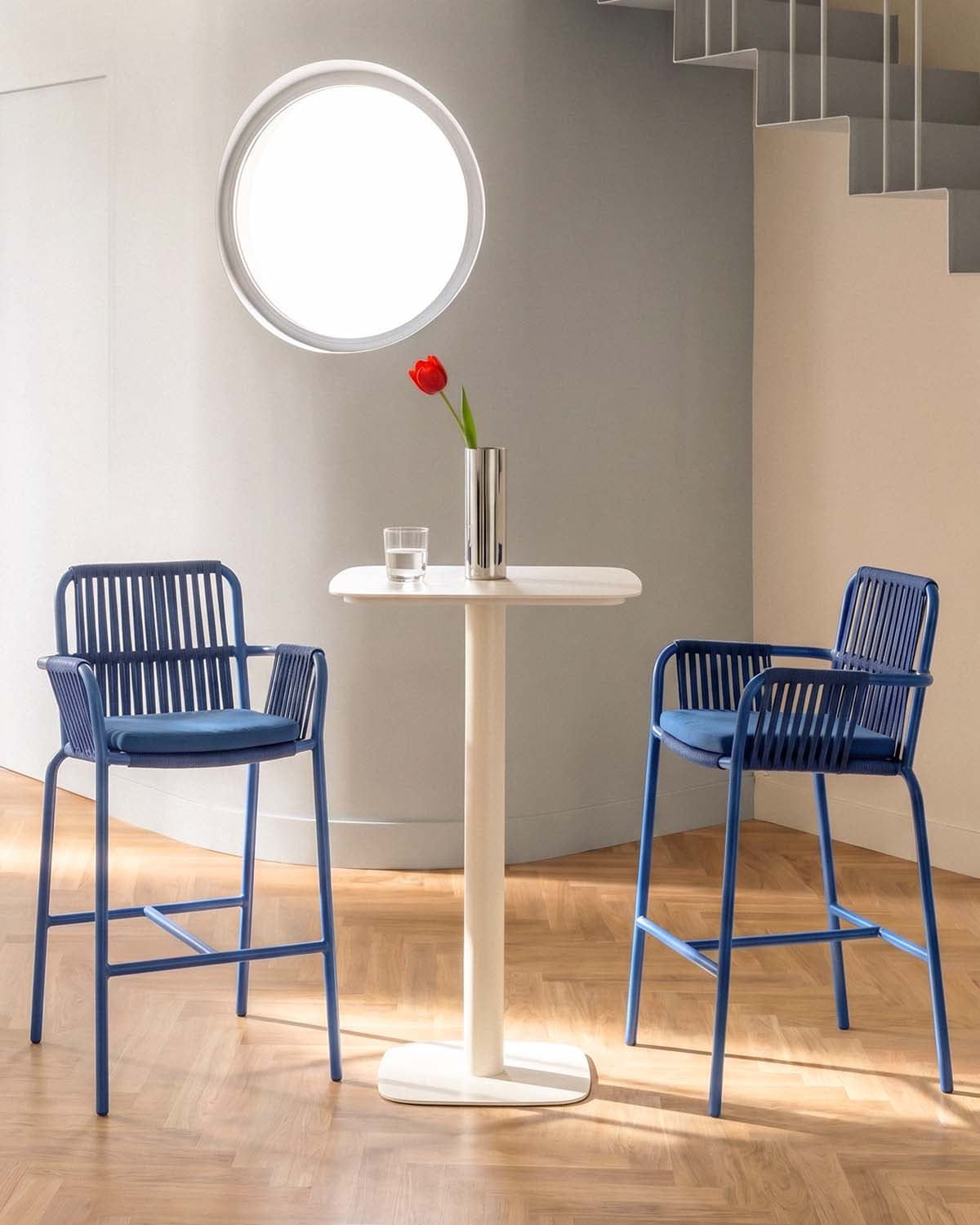 Zoilo square metal high table 70x70 cm