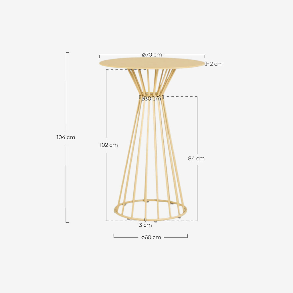 Round metal high table Ø70 cm Nouli