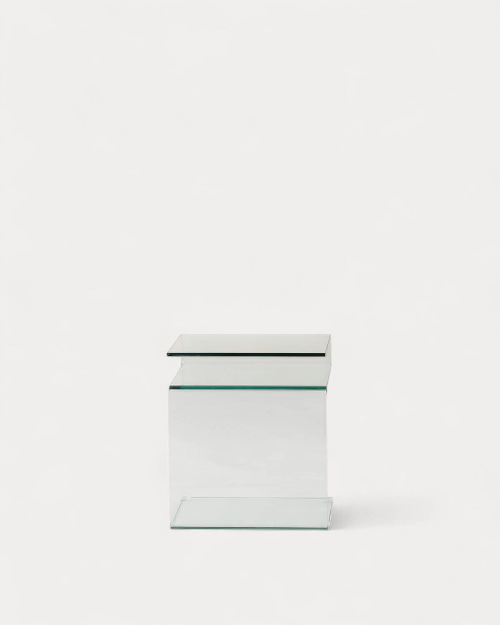 Square side table 42x38 cm in Erox glass