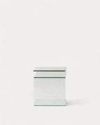Square side table 42x38 cm in Erox glass