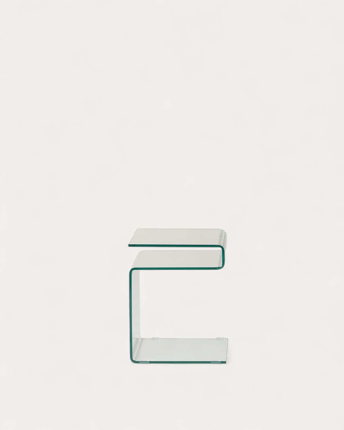 Square side table 42x38 cm in Erox glass