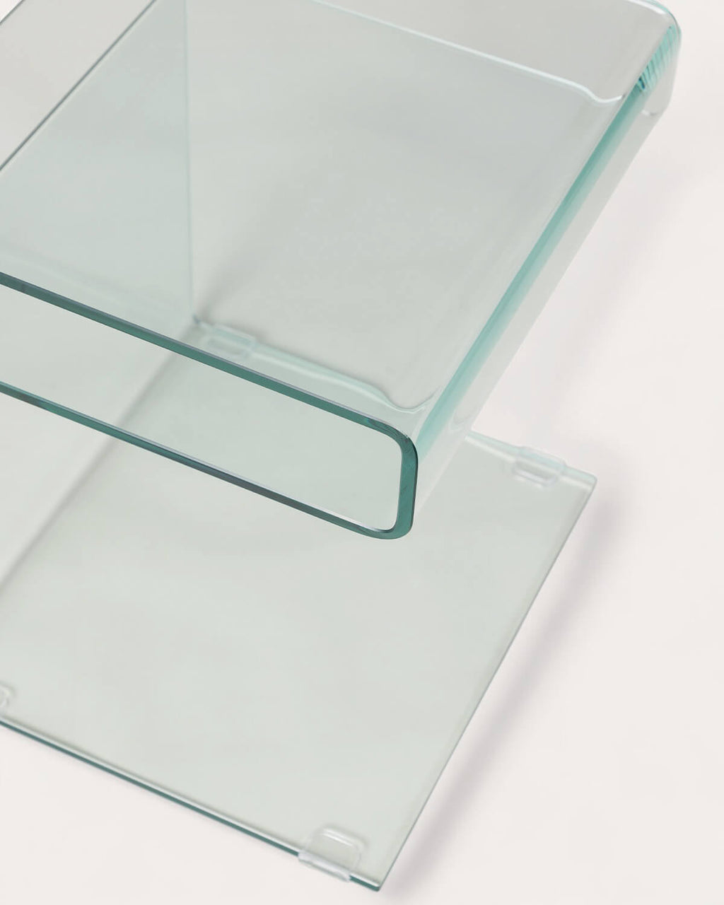 Square side table 42x38 cm in Erox glass
