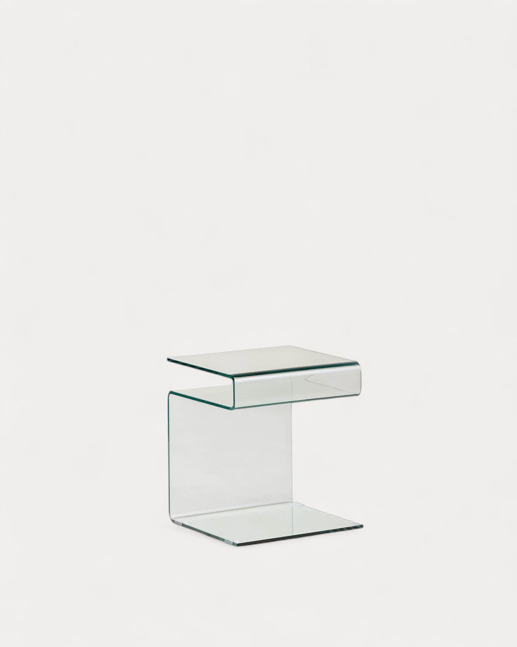 Square side table 42x38 cm in Erox glass