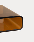 Square side table 42x38 cm in Erox glass