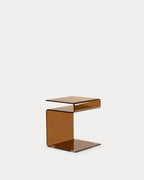 Square side table 42x38 cm in Erox glass