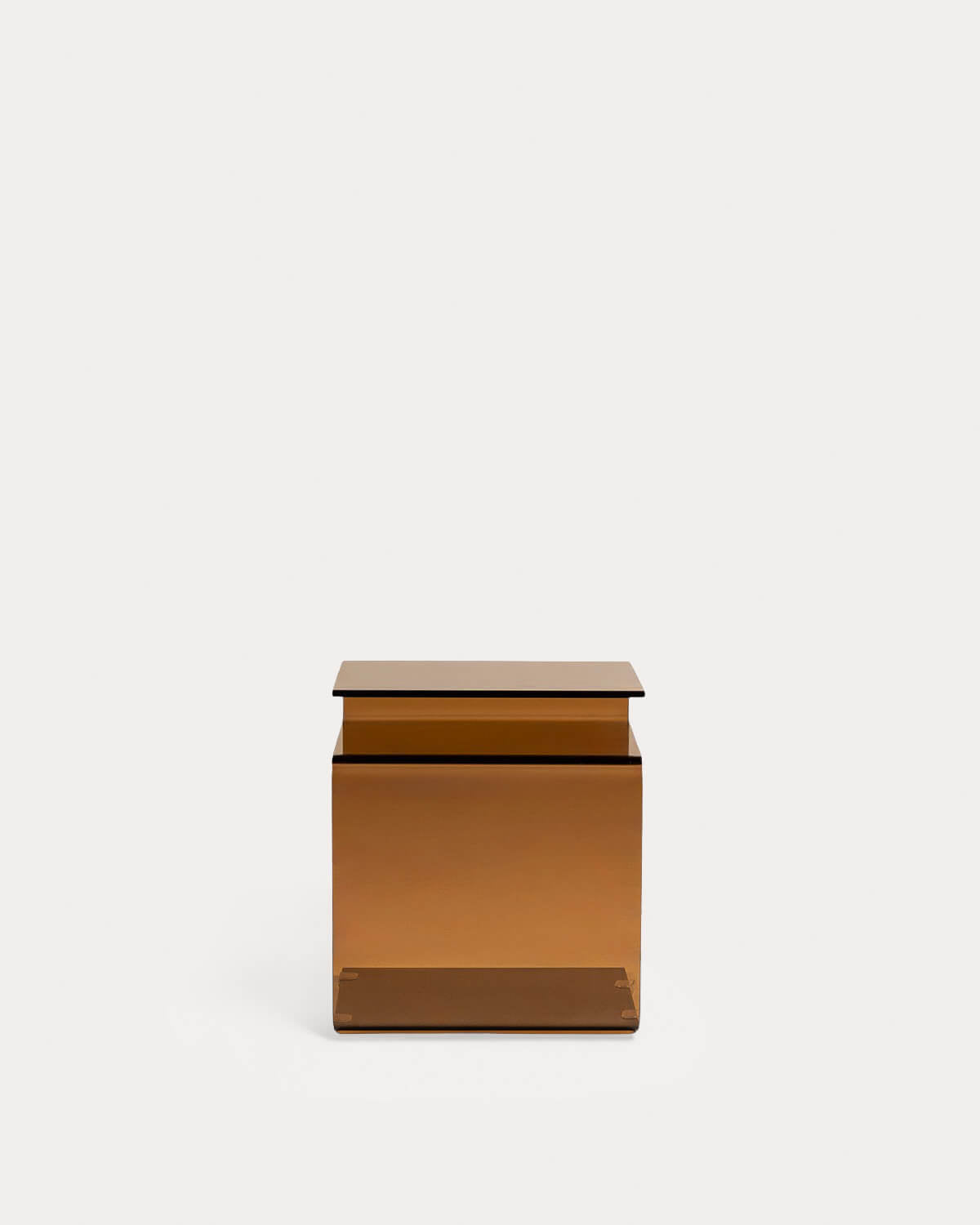 Square side table 42x38 cm in Erox glass
