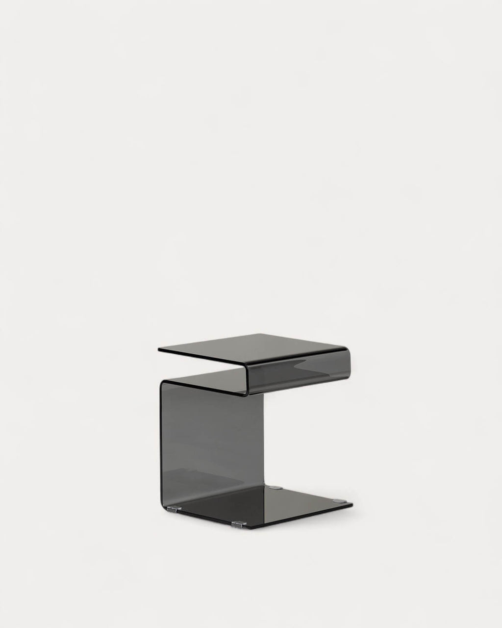 Square side table 42x38 cm in Erox glass