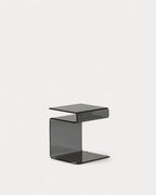 Square side table 42x38 cm in Erox glass