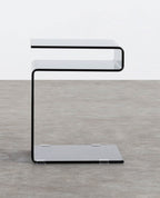 Square side table 42x38 cm in Erox glass