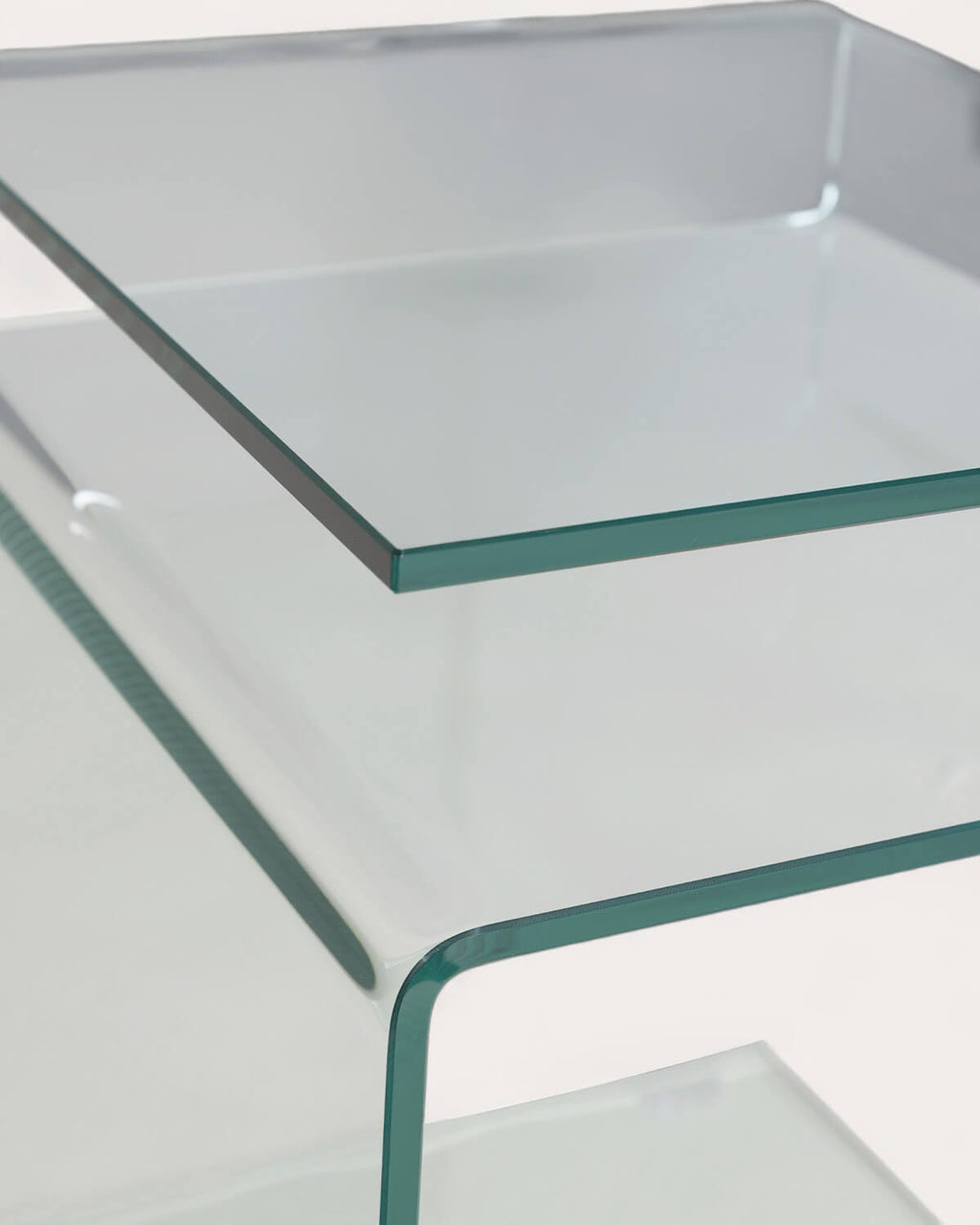 Square side table 42x38 cm in Erox glass
