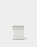 Square side table 42x38 cm in Erox glass