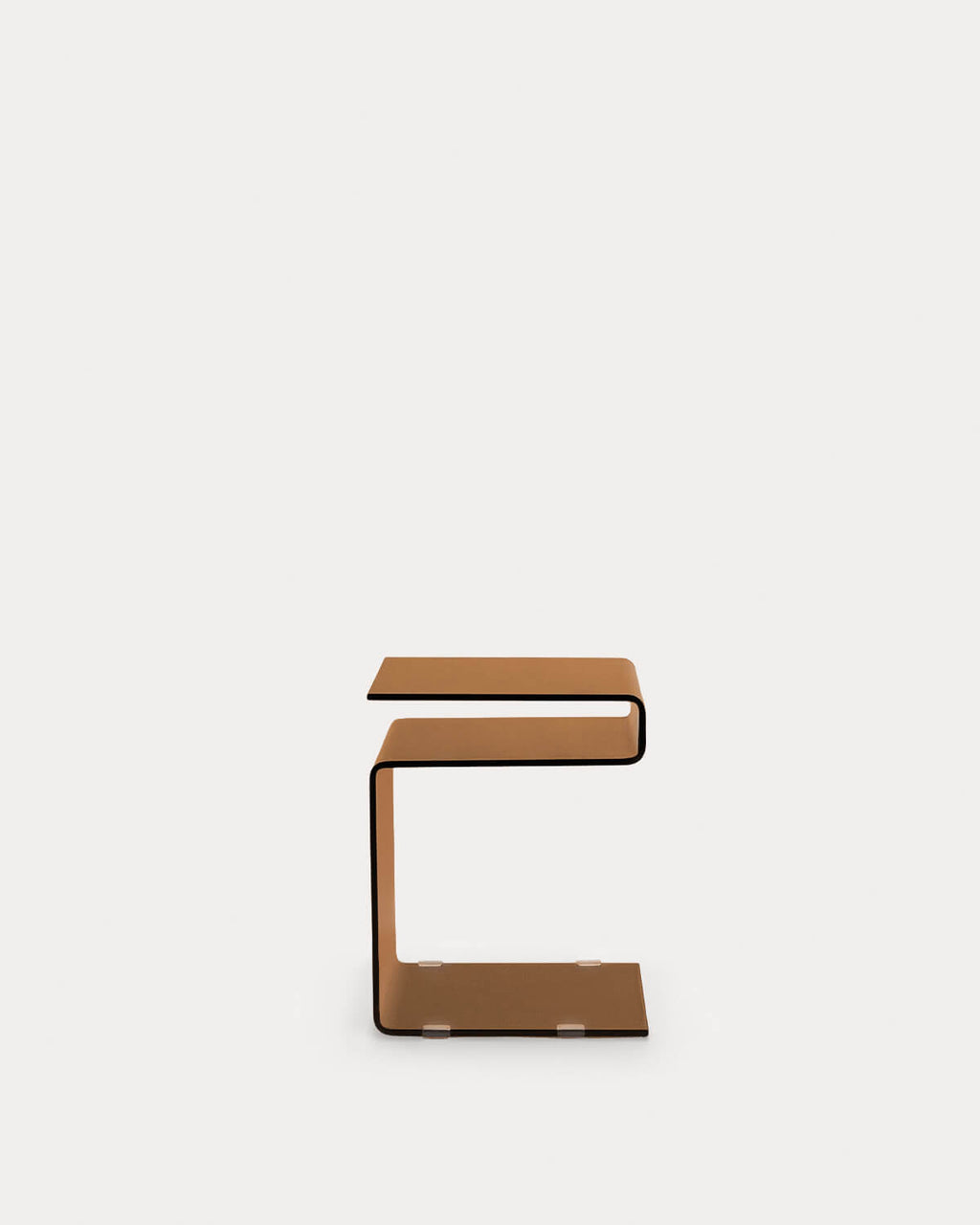 Square side table 42x38 cm in Erox glass