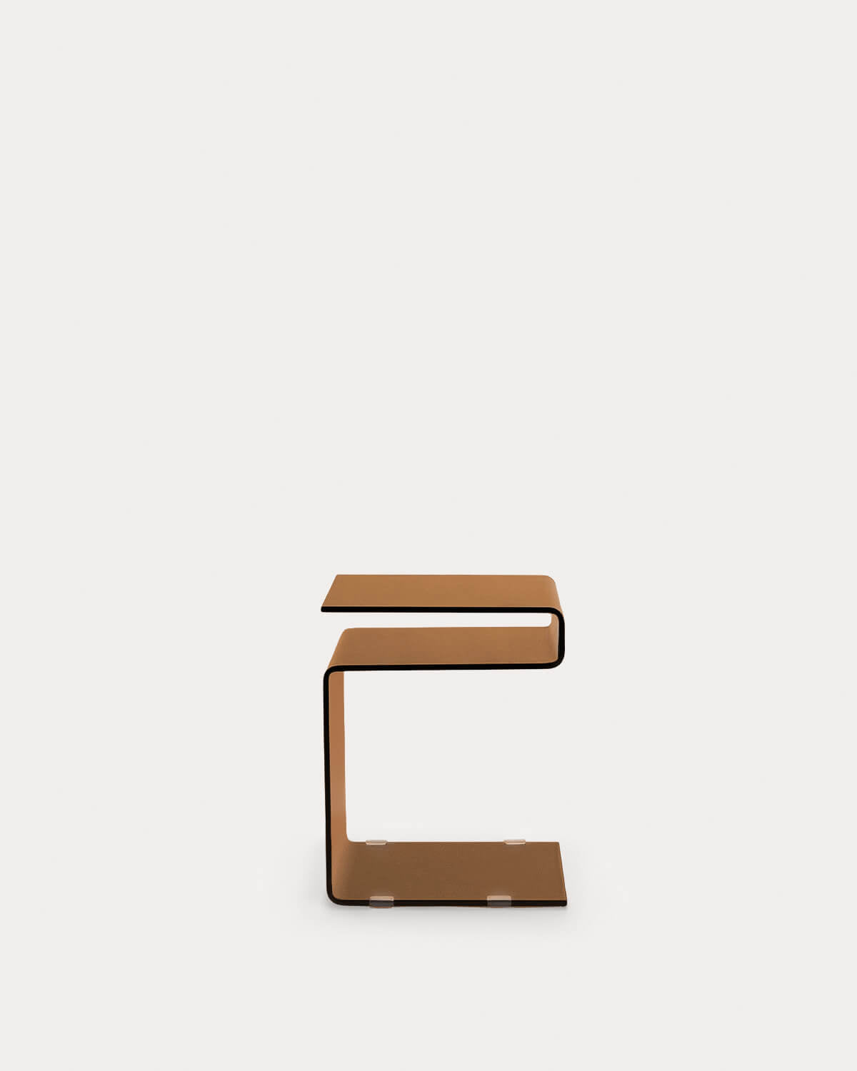 Square side table 42x38 cm in Erox glass