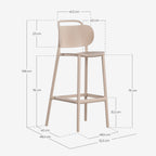 Kole 75 cm outdoor polypropylene bar stool