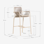 75 cm outdoor bar stool in aluminum and rope Drian