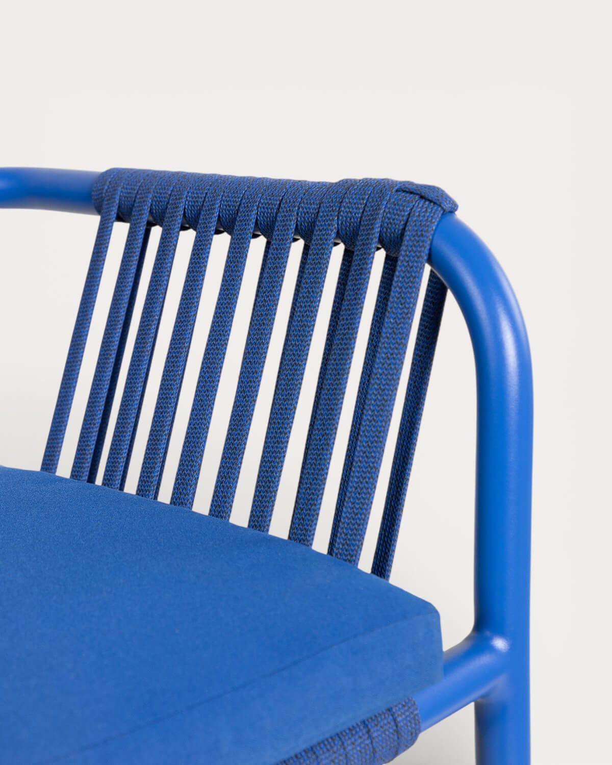75 cm outdoor bar stool in aluminum and rope Drian
