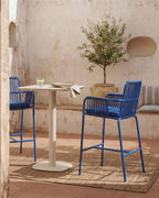 75 cm outdoor bar stool in aluminum and rope Drian