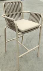 75 cm outdoor bar stool in aluminum and rope Drian