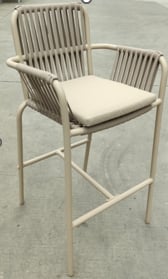 75 cm outdoor bar stool in aluminum and rope Drian