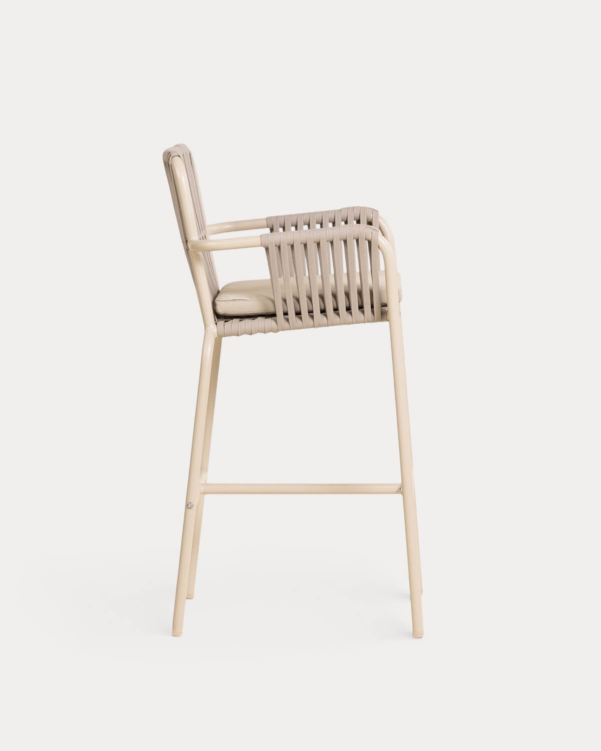 75 cm outdoor bar stool in aluminum and rope Drian
