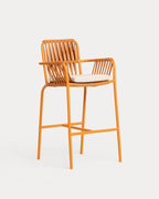 75 cm outdoor bar stool in aluminum and rope Drian