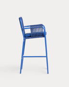75 cm outdoor bar stool in aluminum and rope Drian